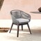 Armen Living Tutti Frutti Indoor Outdoor Dining Chair in Dark Eucalyptus Wood with Gray Rope and Gray Cushion LCTFSIGRY - alternate 7